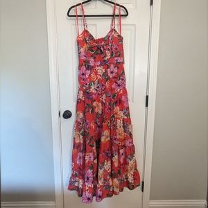 Eliza J Floral tie front tired maxi dress. Only wore once. No tag.